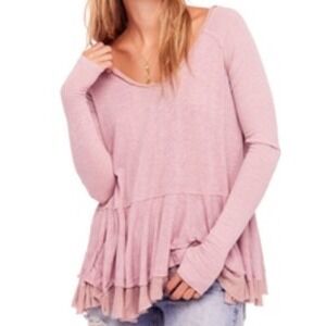 New Free People WE THE FREE Tangerine Layered-Look Top